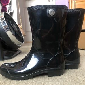 UGG Black slip on Rain Boots